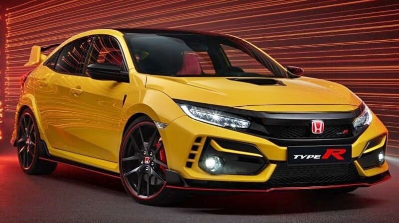 Hình ảnh chiếc Civic độ màu vàng nhấn nhá line đỏ