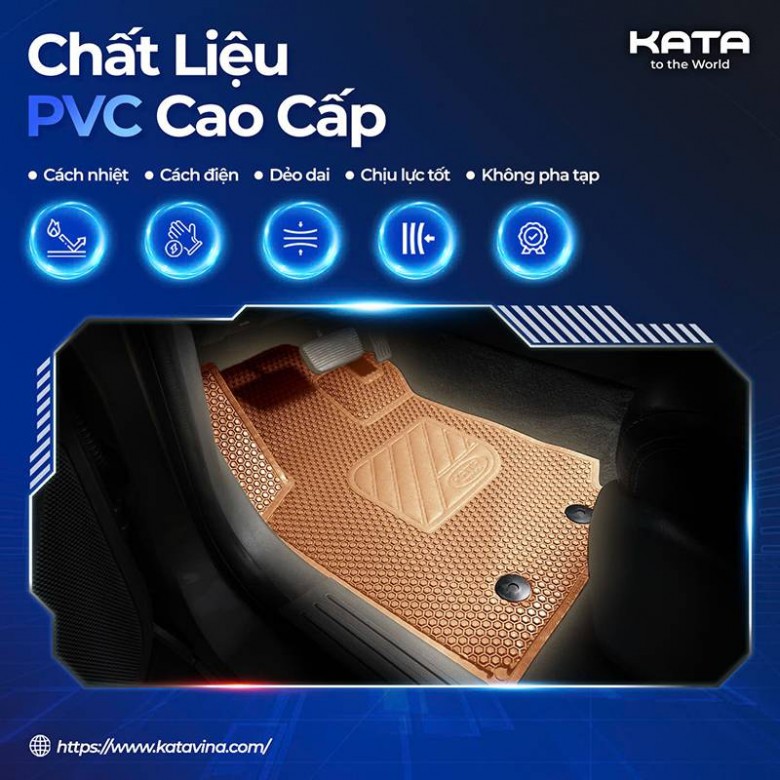  Thảm lót sàn KATA sử dụng chất liệu PVC nguyên sinh cao cấp