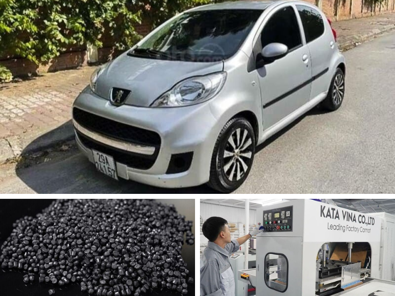KATA may đo thảm Peugeot 107 trên dây chuyền hiện đại