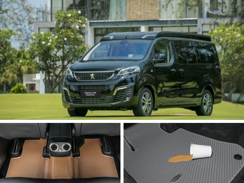 Hình ảnh thảm KATA lắp lên xe Peugeot Traveller