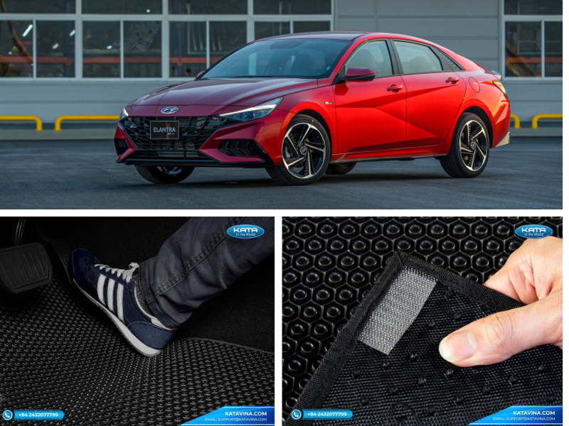 Thảm được bám chắc xuống sàn xe, cố định, không xê dịch