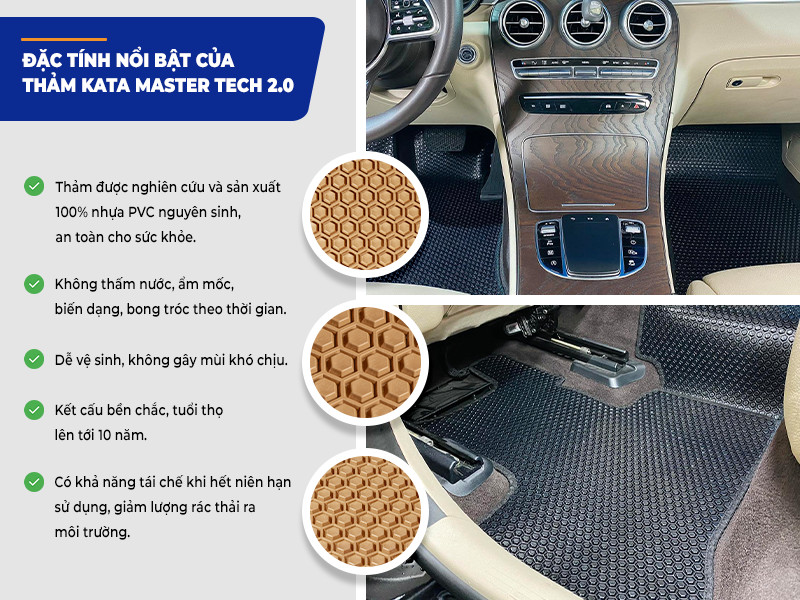 Thảm lót sàn ô tô Hyundai sản xuất từ nguyên liệu từ PVC nguyên sinh