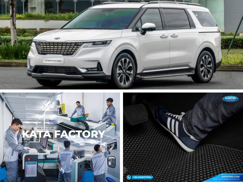 Thảm lót Kia Carnival vừa khít sàn xe