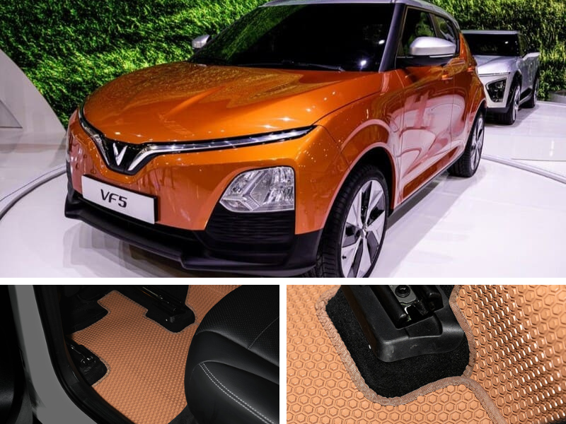 Thảm lót sàn ô tô VF5 thiết kế vừa khít sàn xe