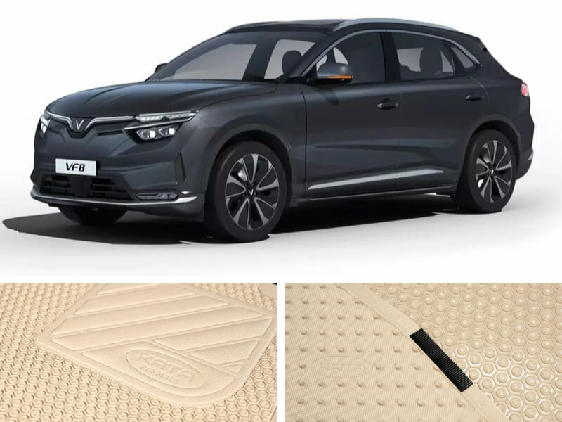 Thảm lót sàn ô tô VF8 vừa khít sàn xe