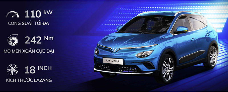 VinFast VF e34 có công suất bao nhiêu