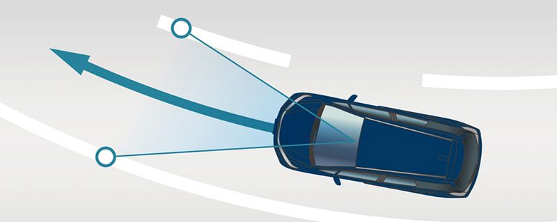 Hệ thống giữ làn đường sẽ phát ra cảnh báo và tự động kích hoạt phanh