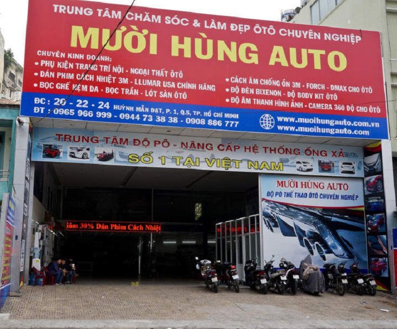 thảm lót sàn ô tô bằng cao su tphcm tại mười hùng auto